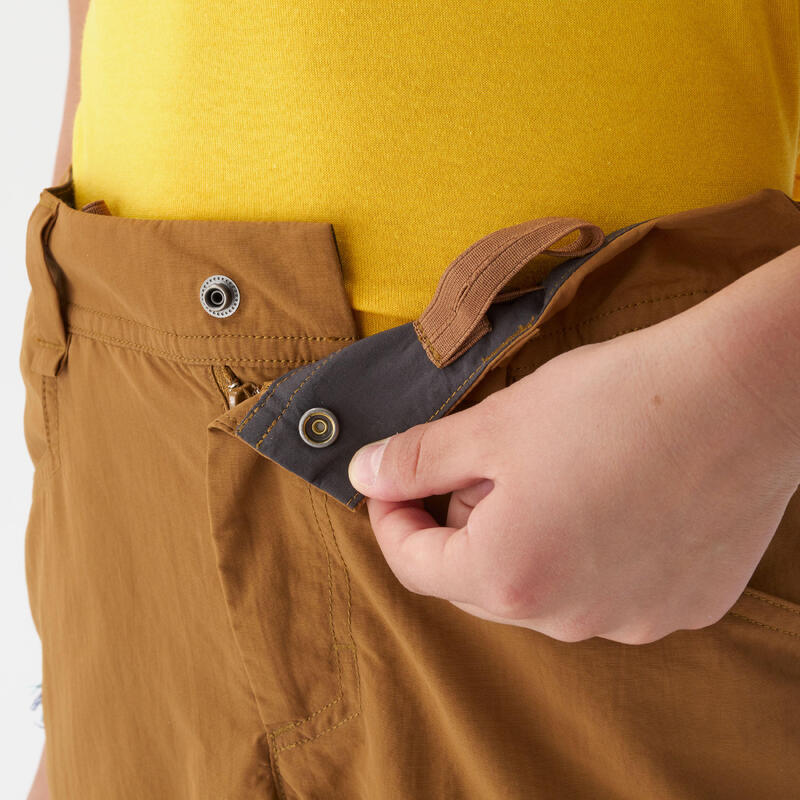 Pantalon Scurt Drumeție MH500 Maro Copii 7-15 ani