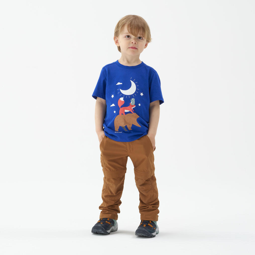 Child's hiking T-shirt - MH100 blue phosphor - 2-6 years