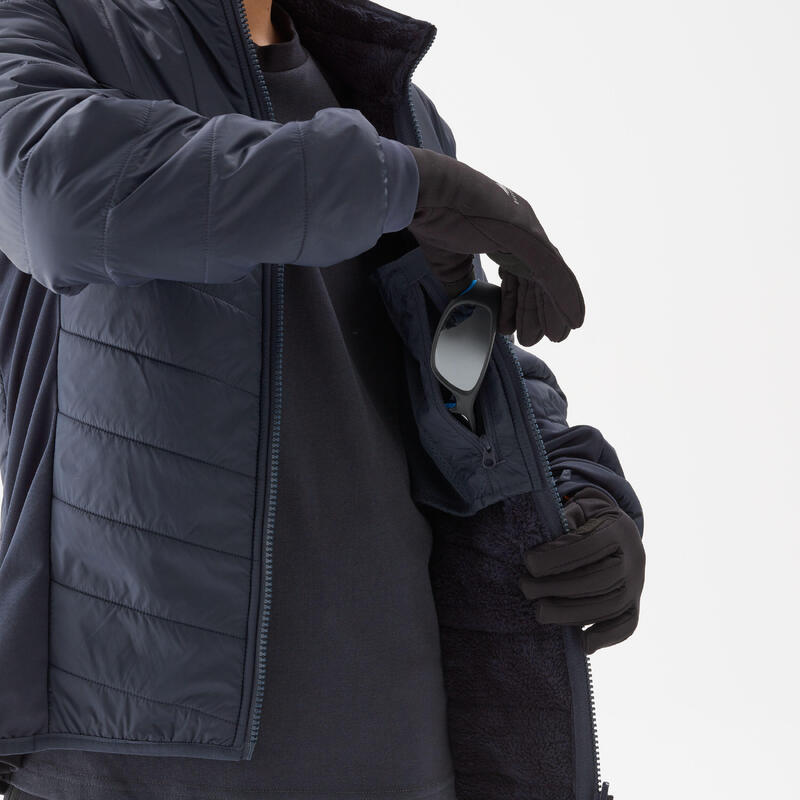 VESTE 3en1 CHAUDE ET IMPERMÉABLE DE RANDONNÉE -SH500 MTN -8°C - ENFANT 7-15 ANS