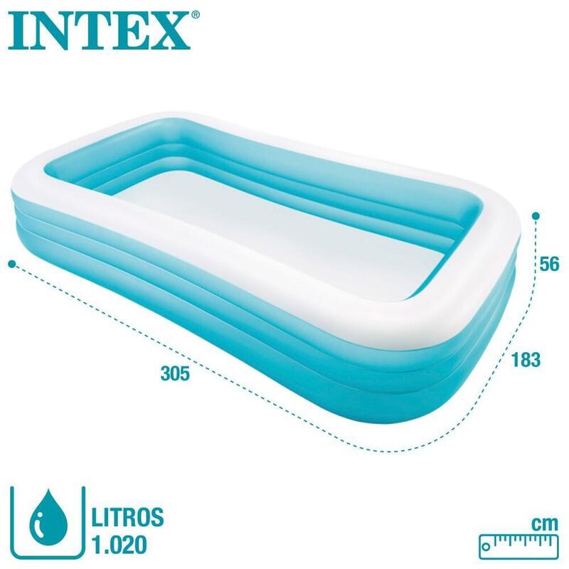 Şişme Çocuk / Yetişkin Havuzu - INTEX - 2.62 x 1.75 x 56cm - Dikdörtgen - Mavi