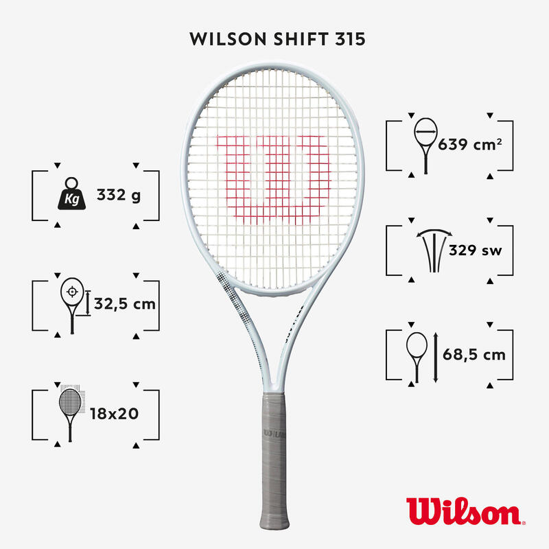 Tennisschläger Erwachsene Wilson - Shift 315 weiss/grau 315 g unbesaitet