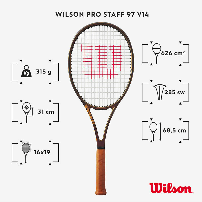 RAQUETTE DE TENNIS ADULTE - WILSON PRO STAFF 97 V14 CUIVRE NON CORDEE 315G