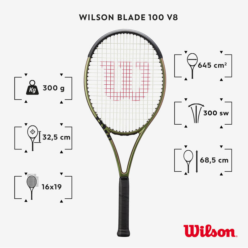 Wilson Tennisschläger Damen/Herren - Blade 100 V8 300 g unbesaitet