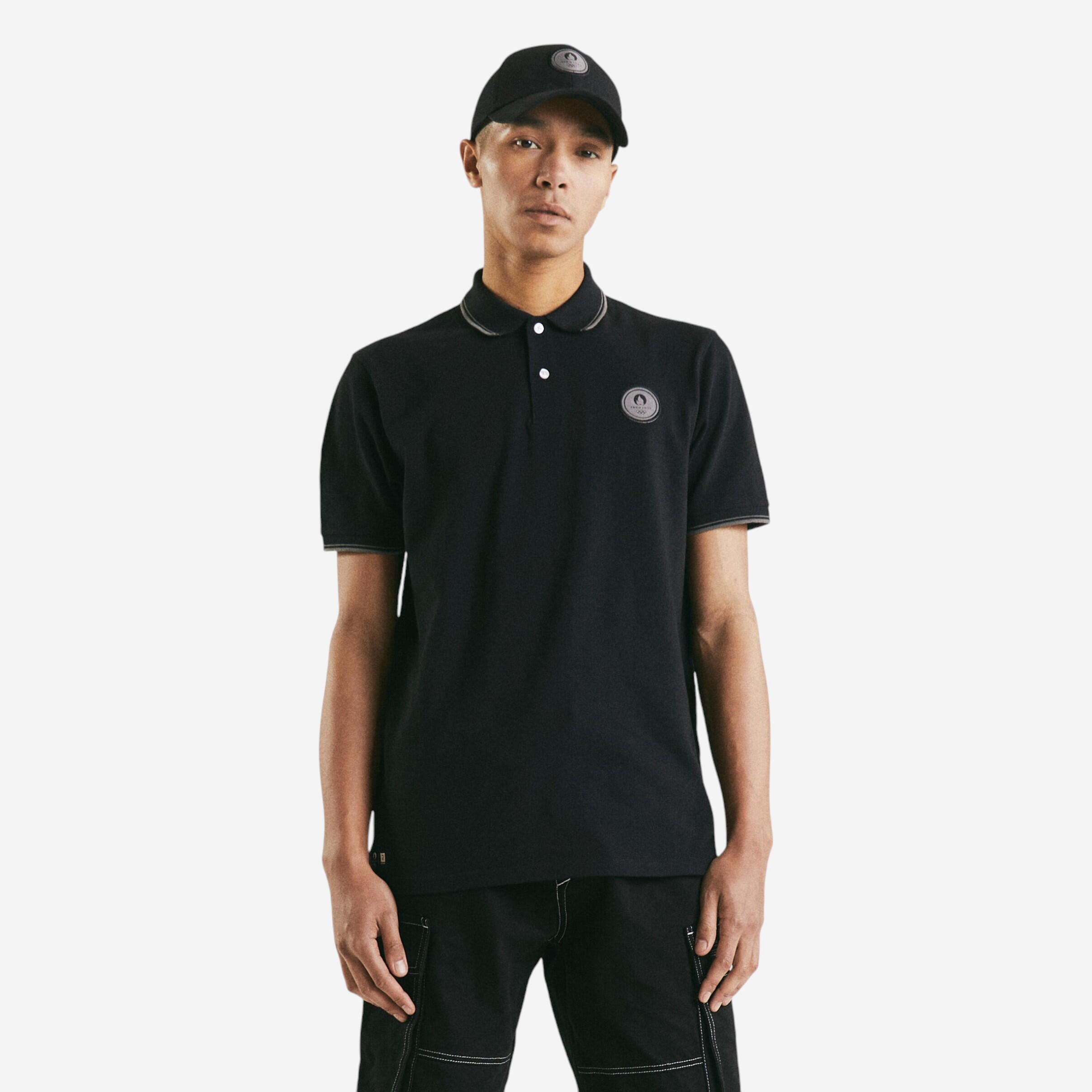 Paris 2024-decathlon - Polo Paris 2024 Homme Noir - Polo Manches Courtes - Jeux Olympiques Paris 2024 - Noir - 40m - Decathlon