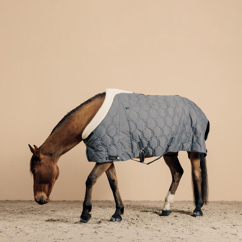 Stájová deka COMBO 300 gramáž 300 g pro koně a poníky střední šedá 