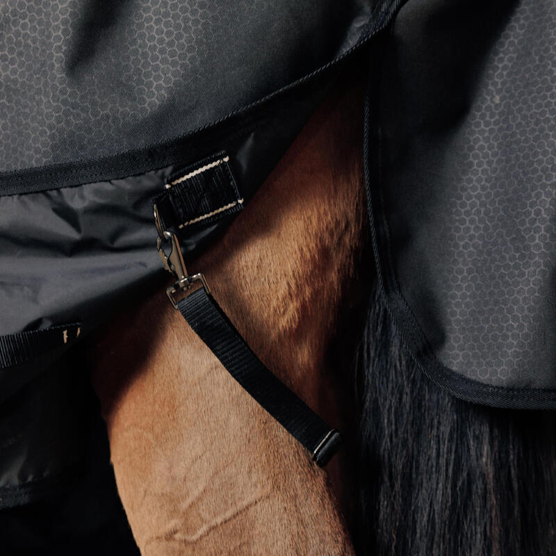 Coperta equitazione poney e cavallo ALLWEATHER COMBO impermeabile nera