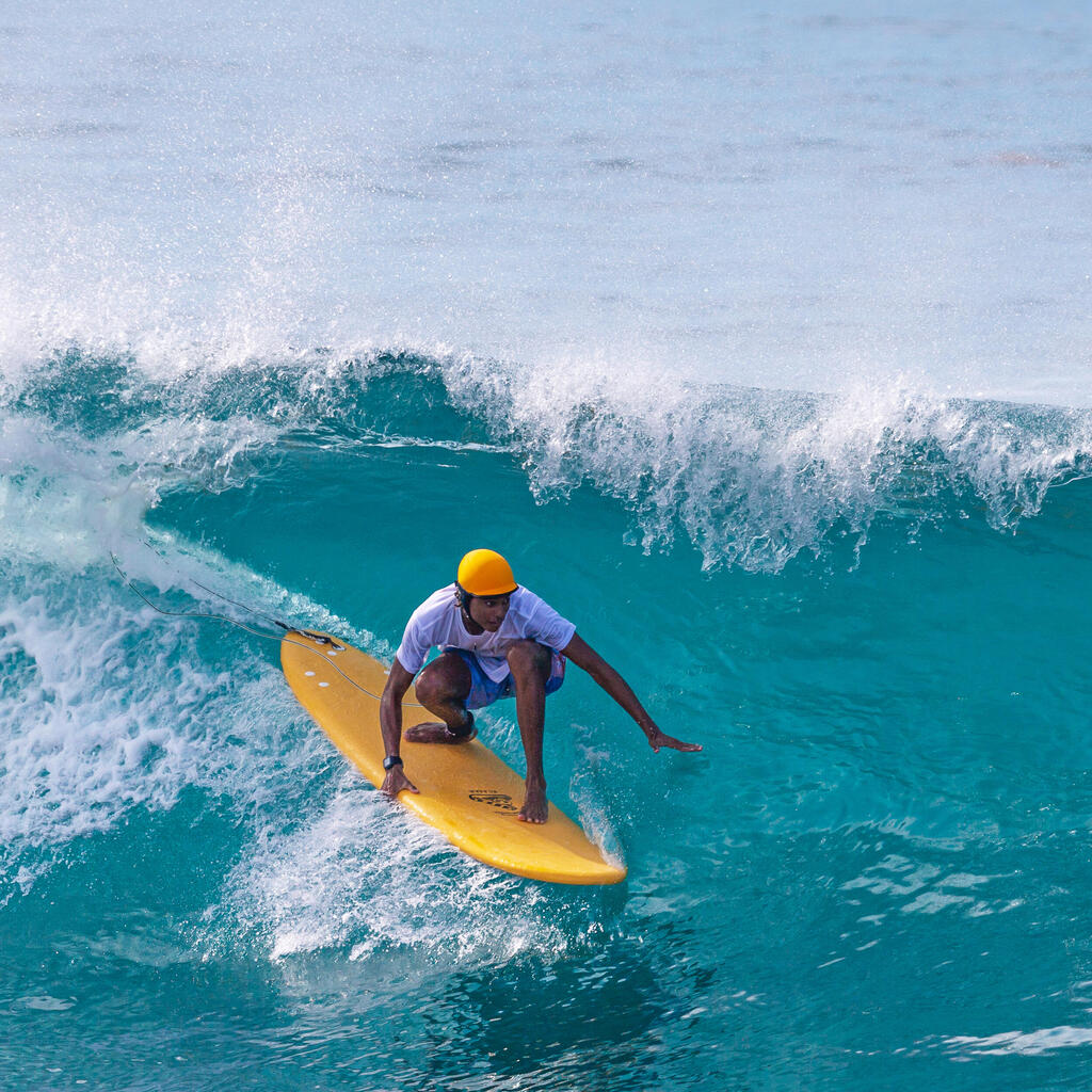 Helmet for surfing.yellow