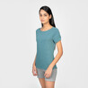 Stretchy Boat Neck Cotton Fitness T-Shirt - Frozen Cedar