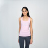 Women's Slim-Fit Racer Cotton Fitness Tank Top 500 - Rose clair