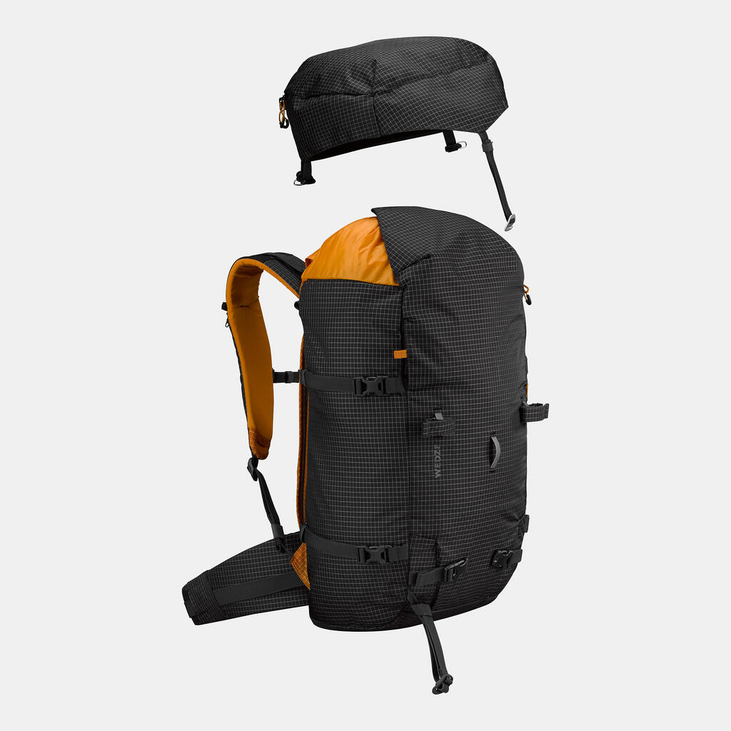 Turizmo su slidėmis ar snieglentėmis „Splitboard“ kuprinė, 40 l, juoda