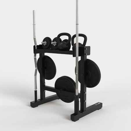 Weight Training Storage Rack for Bars and Weights