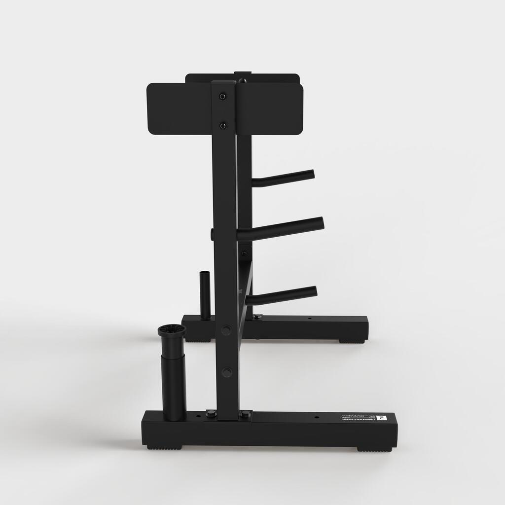 Weight Training Storage Rack for Bars and Weights