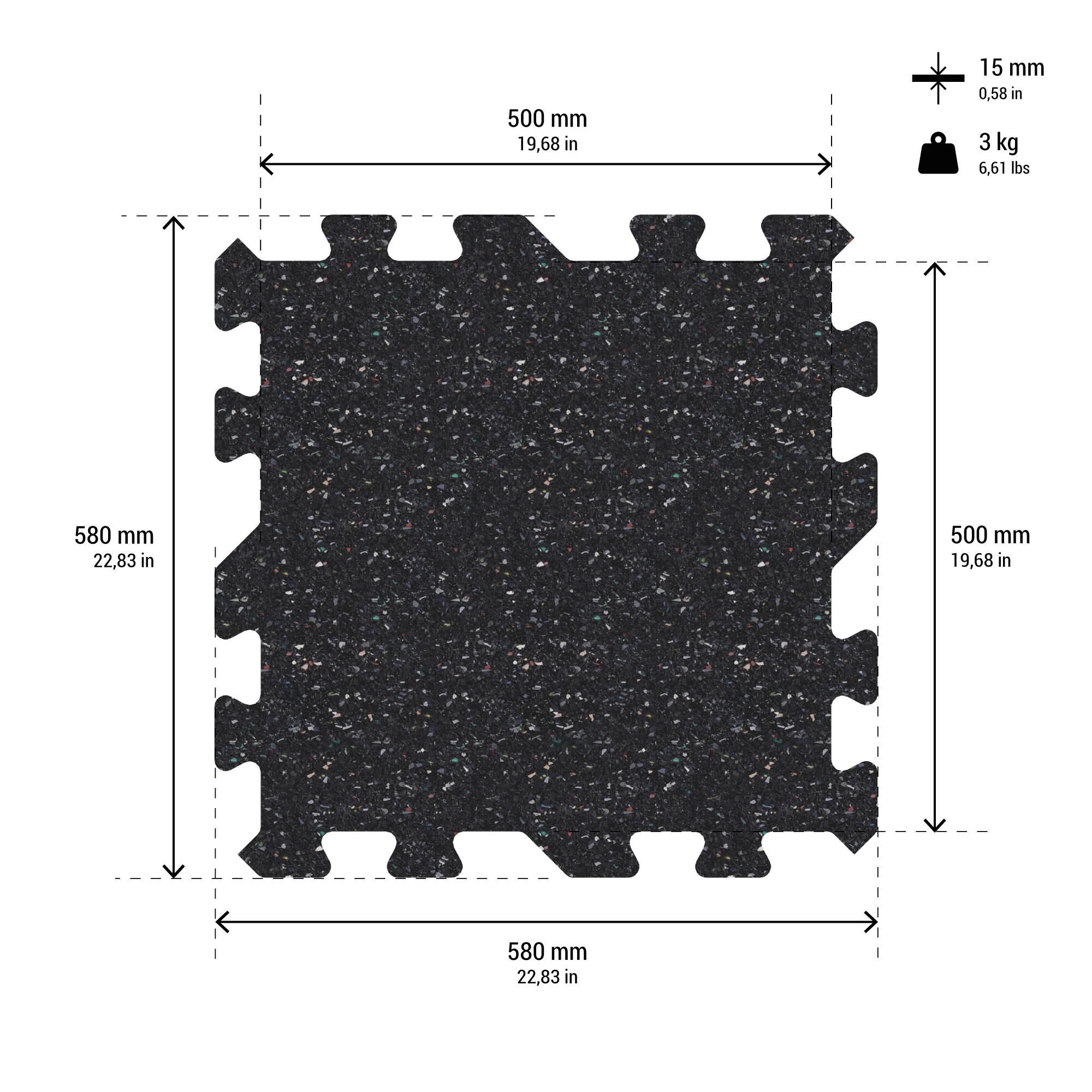 58 x 58 cm Modular Weight Training Mat DOMYOS Decathlon