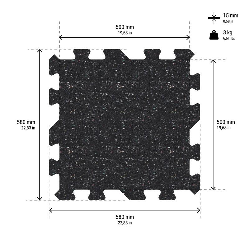 Pavimento antitrauma modulabile 58x58cm