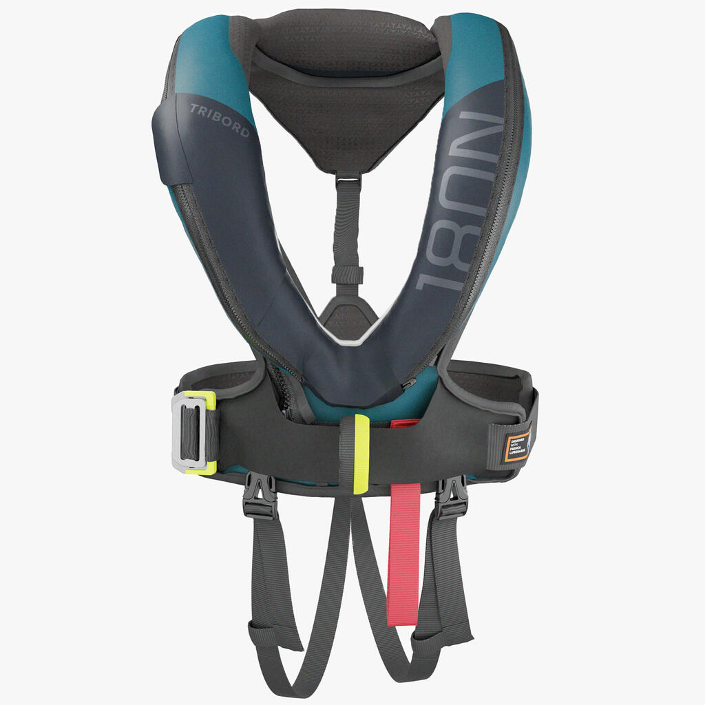 Automātiska glābšanas veste ar siksnām “Offshore”, 180 N, melna