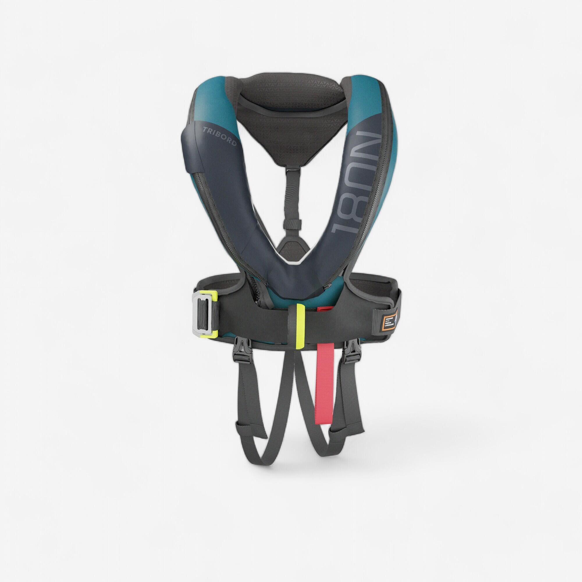 TRIBORD Automatic Life Jacket LJ 180N OFFSHORE + Harness Black / Petrol