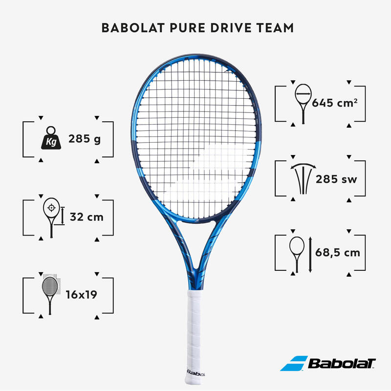 Racchetta tennis adulto Babolat PURE DRIVE TEAM azzurra