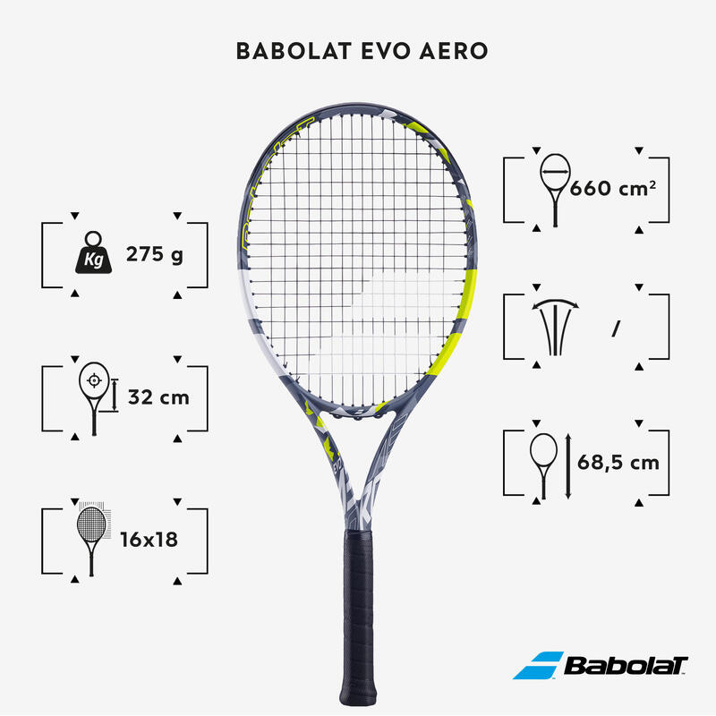 Raqueta tenis adulto - BABOLAT Pure Aero Gris Amarillo 300 g