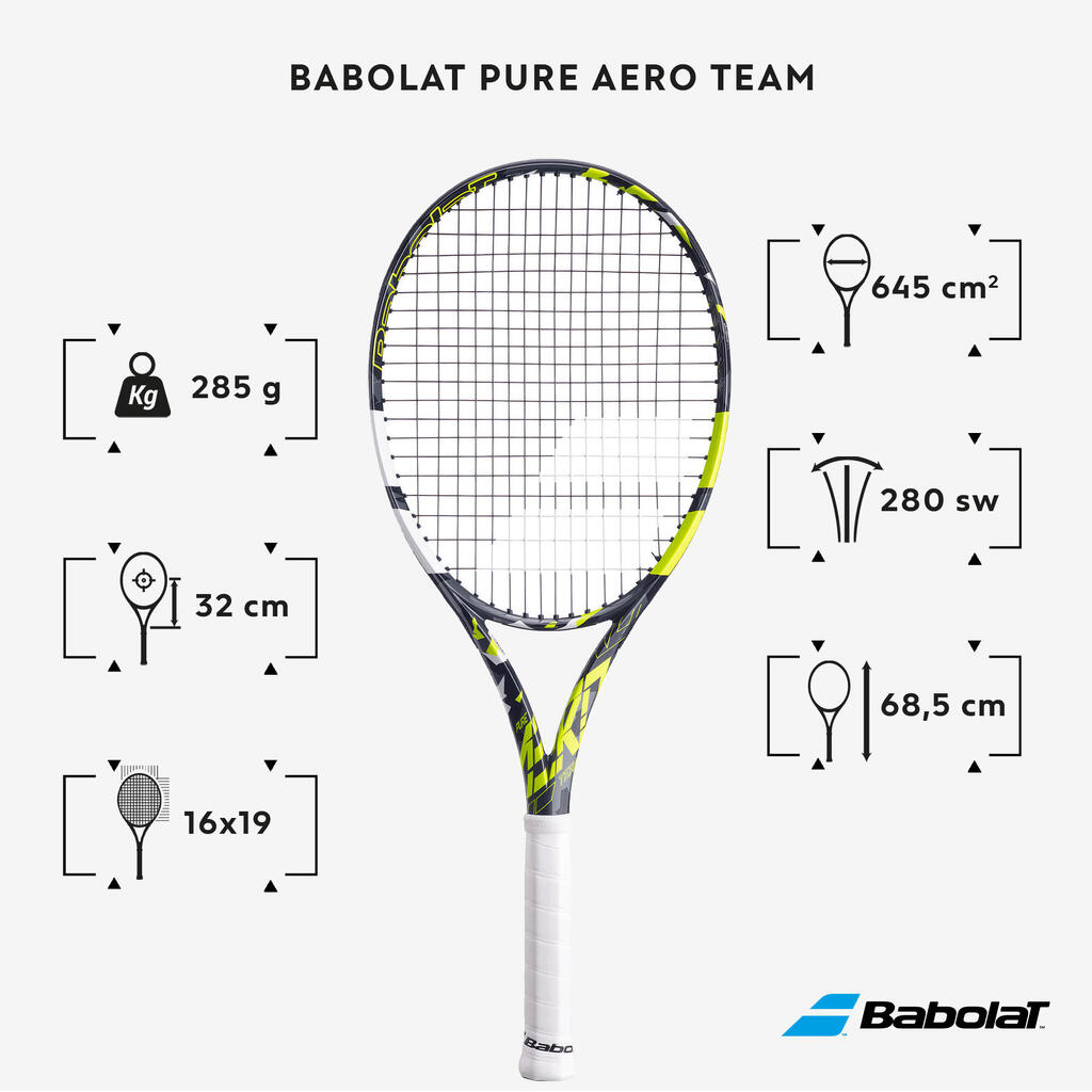 Adult Tennis Racket Pure Aero Team 285 g - Yellow