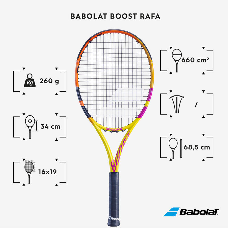 Racchetta tennis adulto Babolat BOOST RAFA giallo-arancione-rosa