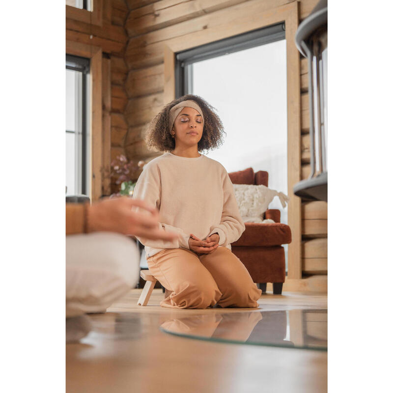 Banc de yoga et méditation pliable, bois de hêtre