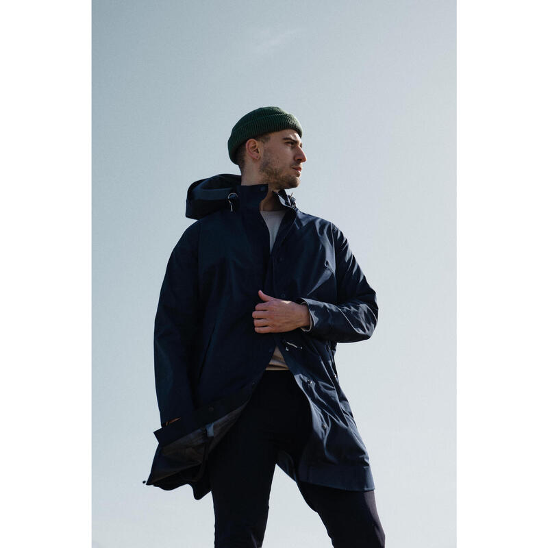 Long Waterproof Horse Riding Jacket Navy FOUGANZA Decathlon