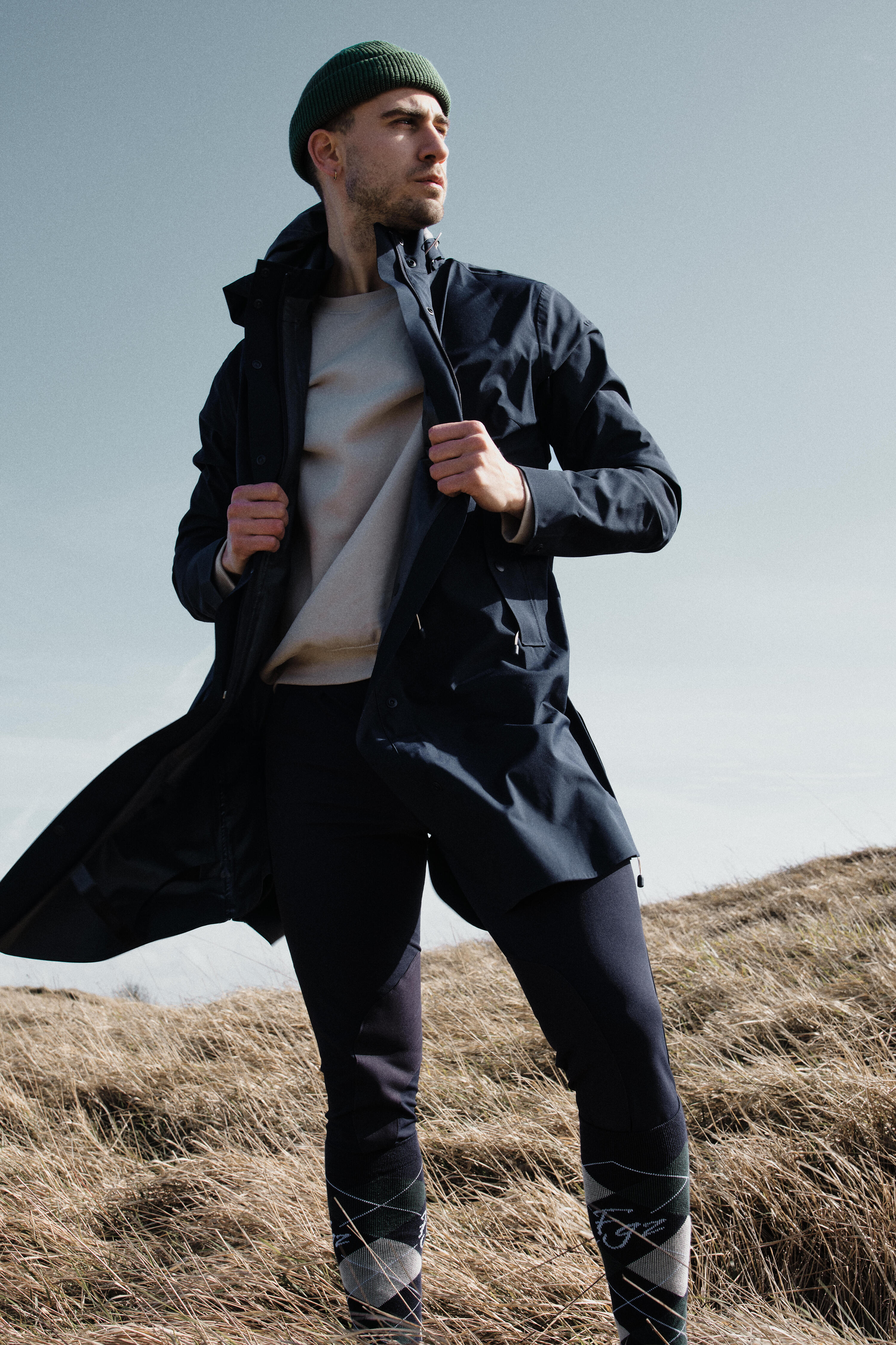Veste équitation longue imperméable - marine 12/14