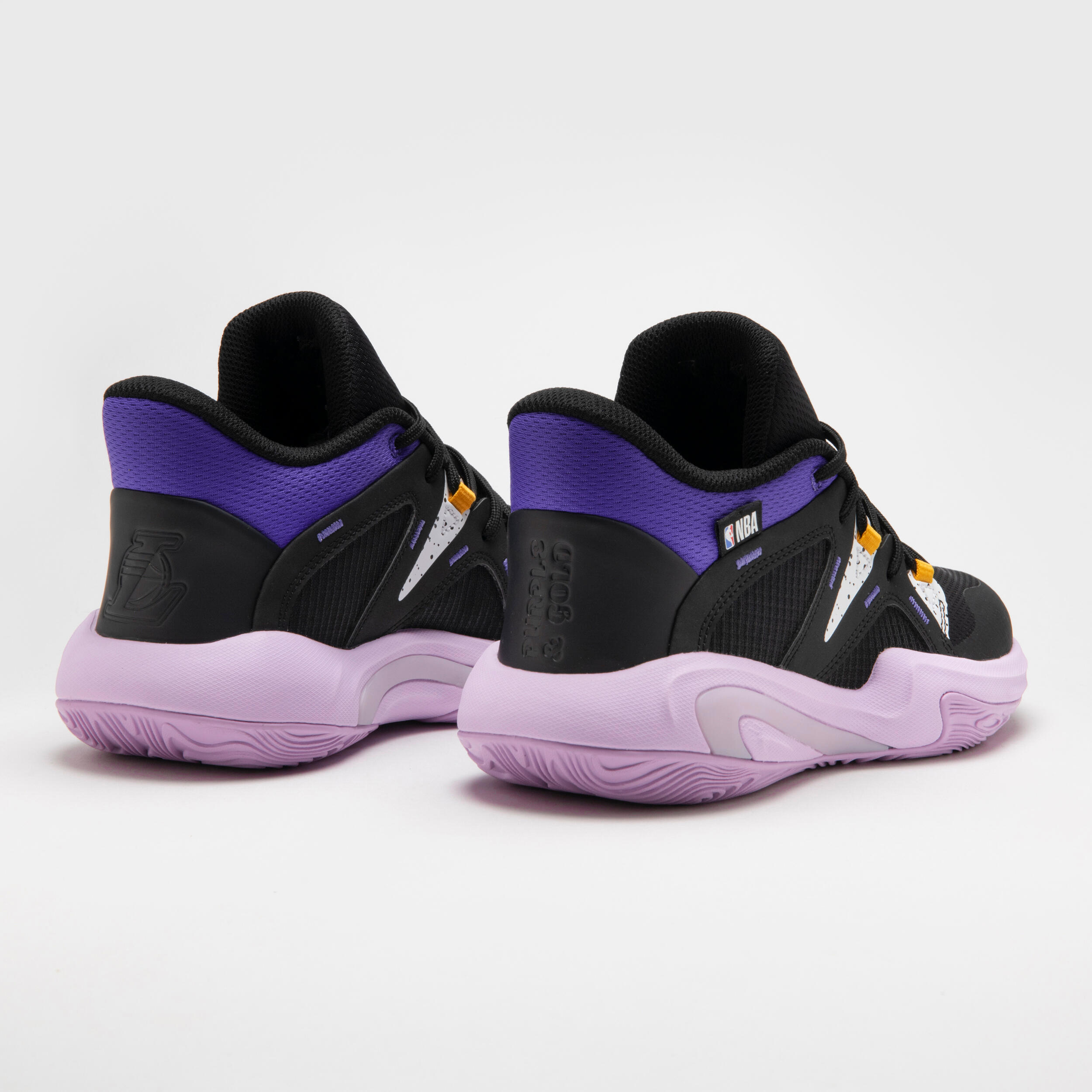Kids' Basketball Shoes 900 NBA MID-3 - Los Angeles Lakers/Black 5/10