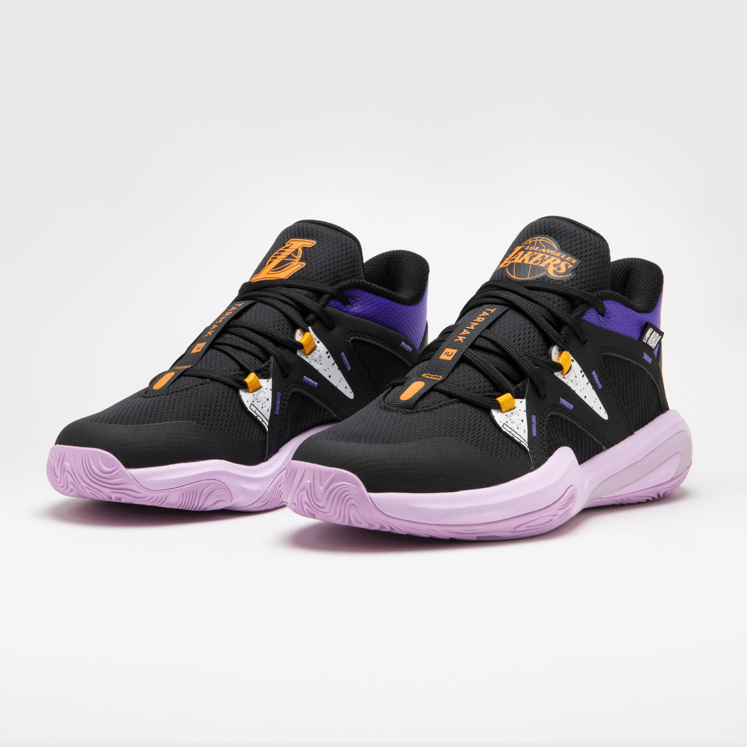Kids' Basketball Shoes 900 NBA MID-3 - Los Angeles Lakers/Black 9/10