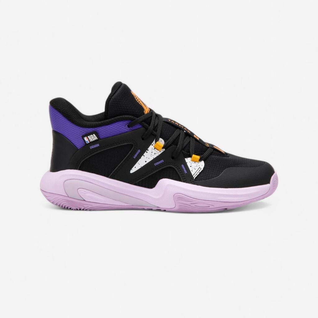 Bērnu basketbola apavi "900 nba mid-3", los andželosas "lakers", melni