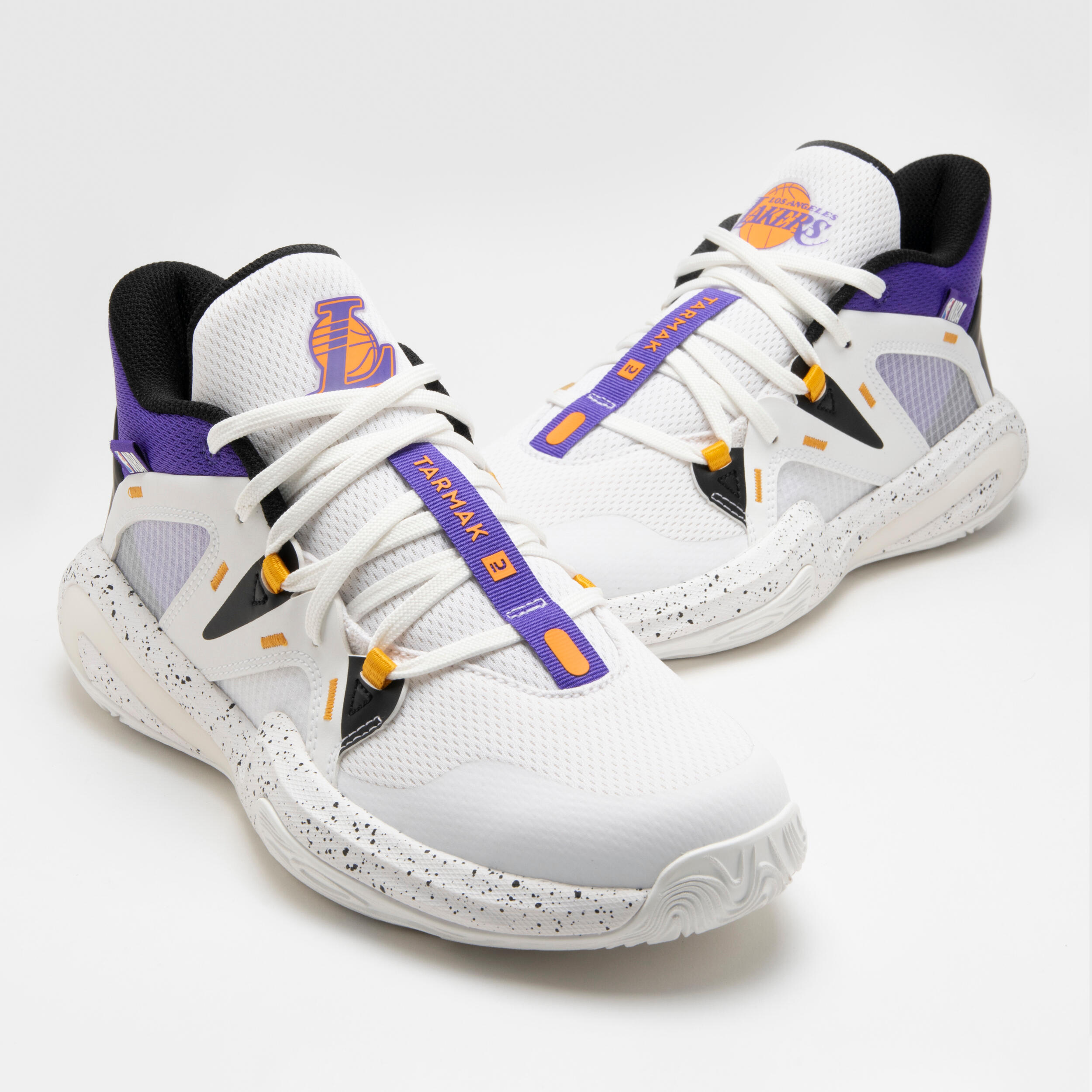 Kids' Basketball Shoes 900 NBA MID-3 - Los Angeles Lakers/White 8/10