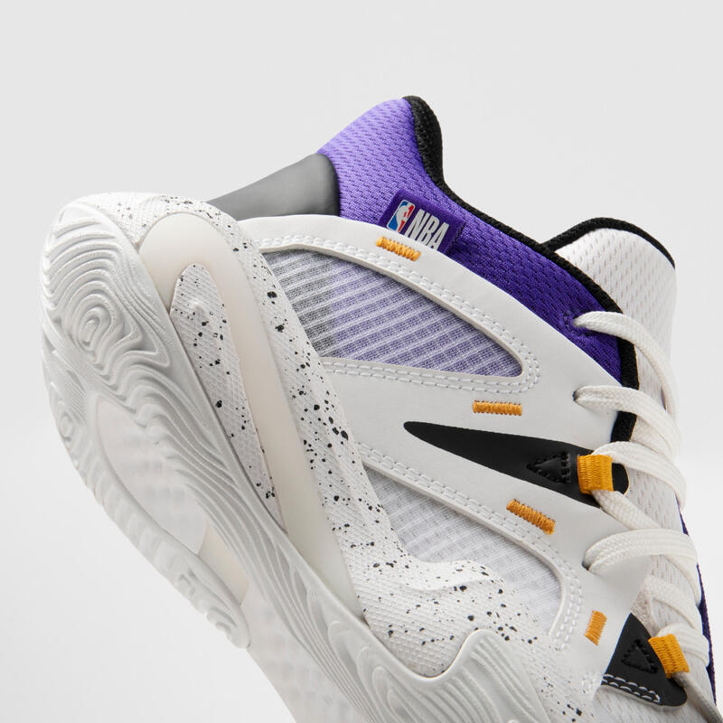 Kids' Basketball Shoes 900 NBA MID-3 - Los Angeles Lakers/White