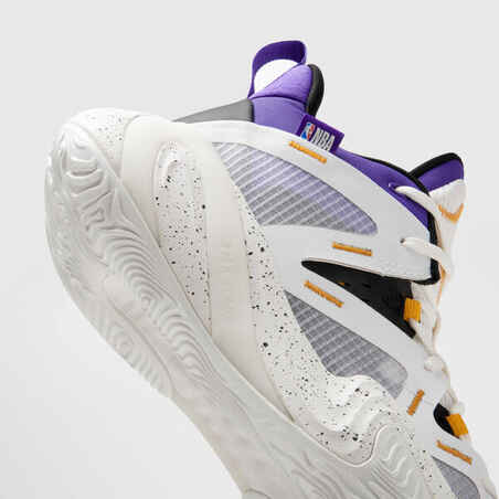 Damen/Herren Basketballschuhe halbhoch Los Angeles Lakers - 900 NBA Mid-3 schwarz 