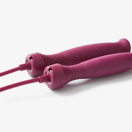 Jump Rope with Rubber Handles 3 m Adjustable Length - Fuchsia