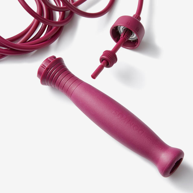 Springseil mit Gummigriffen 3 m anpassbar - fuchsia