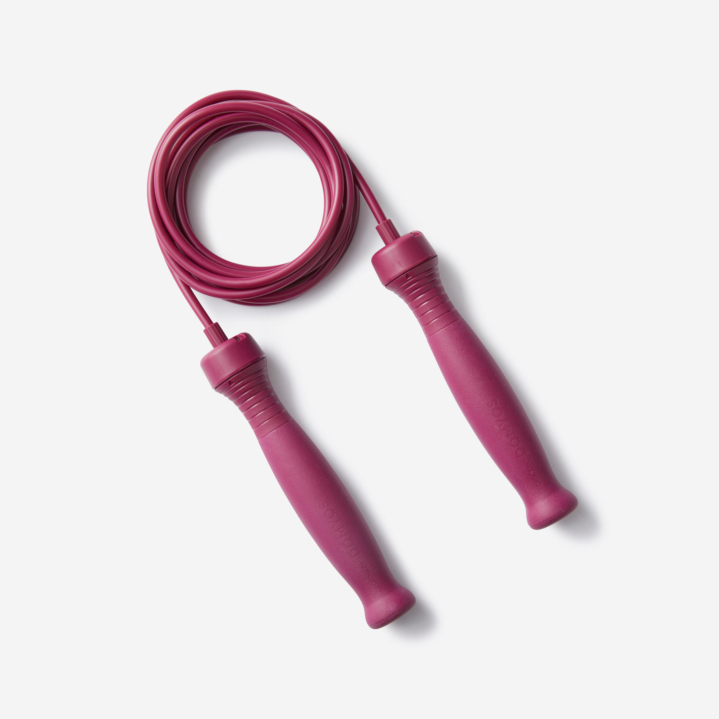 DOMYOS Jump Rope with Rubber Handles 3 m Adjustable Length - Fuchsia