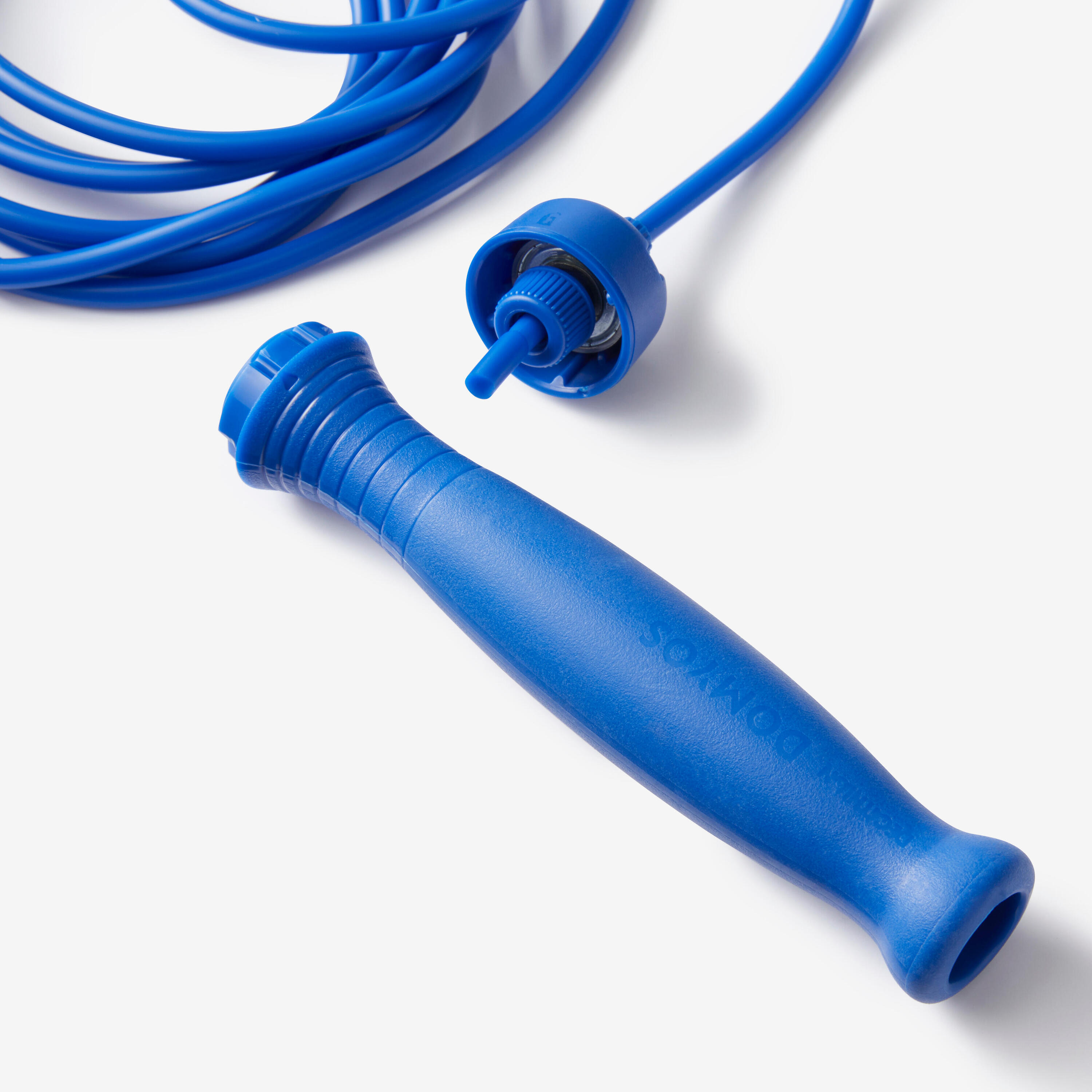 Jump Rope with Rubber Handles 3 m Adjustable Length - Vivid Blue 3/7