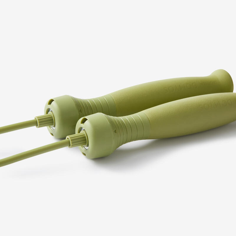 Springtouw met rubberen handvatten verstelbare lengte 3m groen