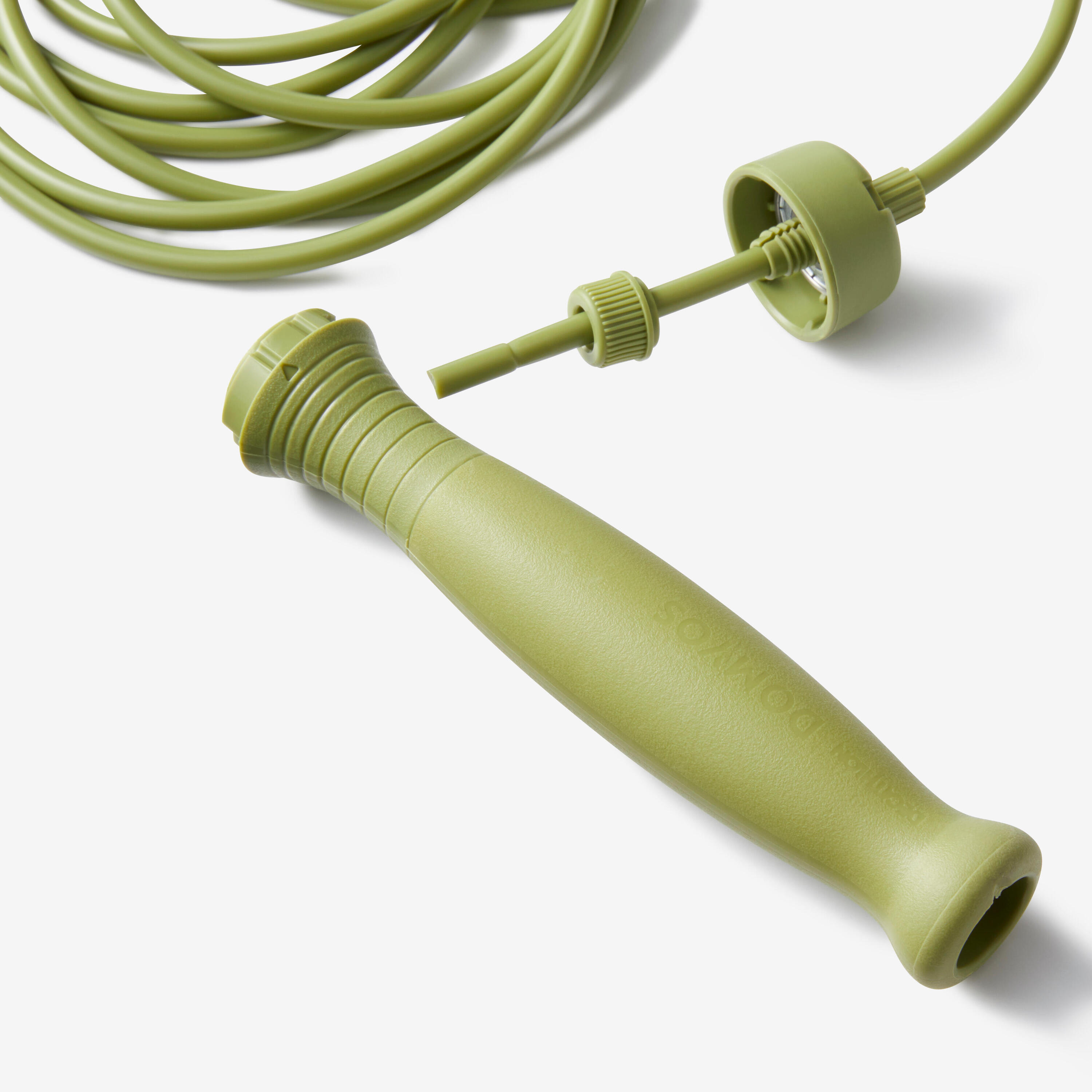 Jump Rope with Rubber Handles 3 m Adjustable Length - Green 4/7