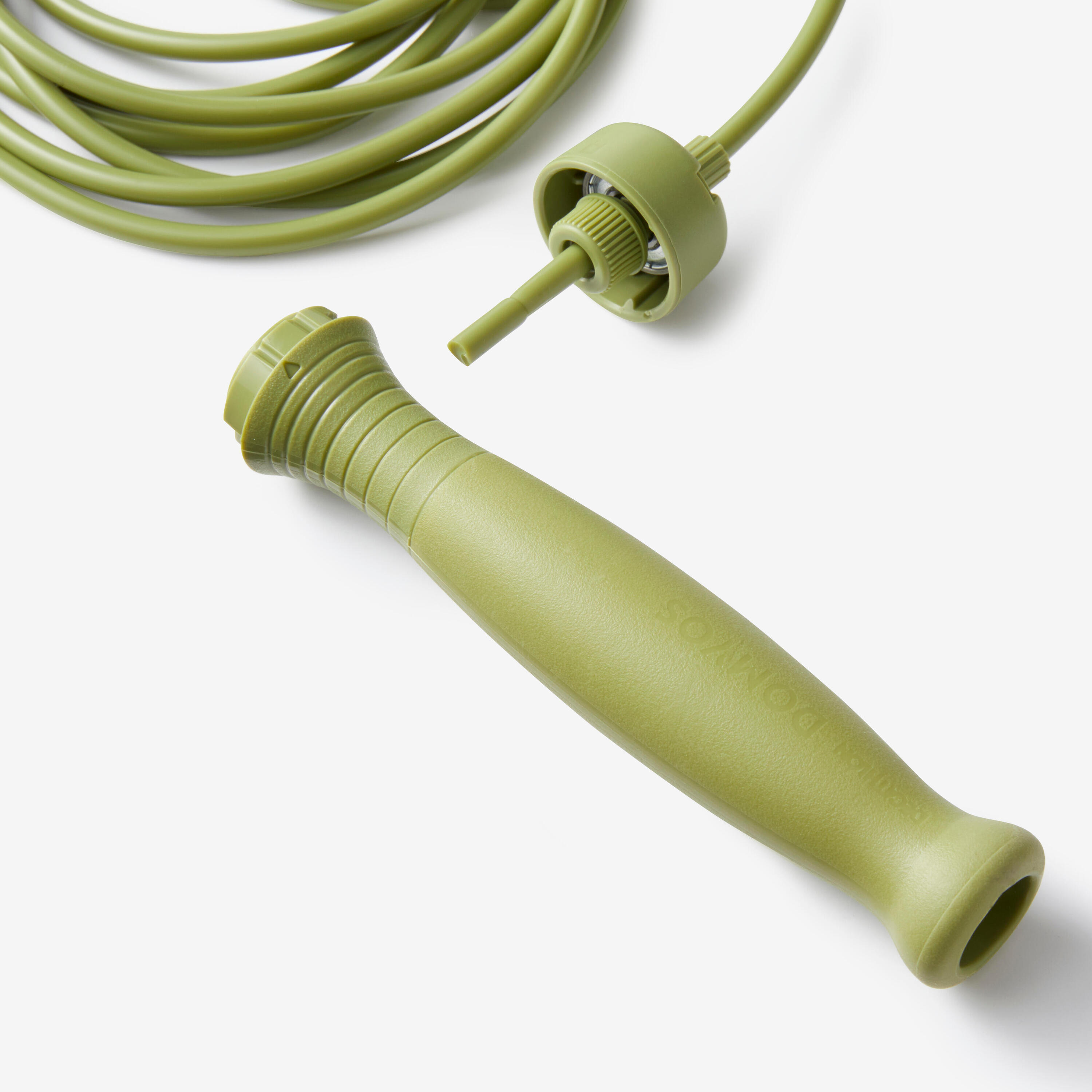 Jump Rope with Rubber Handles 3 m Adjustable Length - Green 3/7