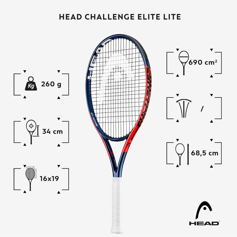 Head Tennisschläger Damen/Herren - Challenge Elite Lite 260 g besaitet