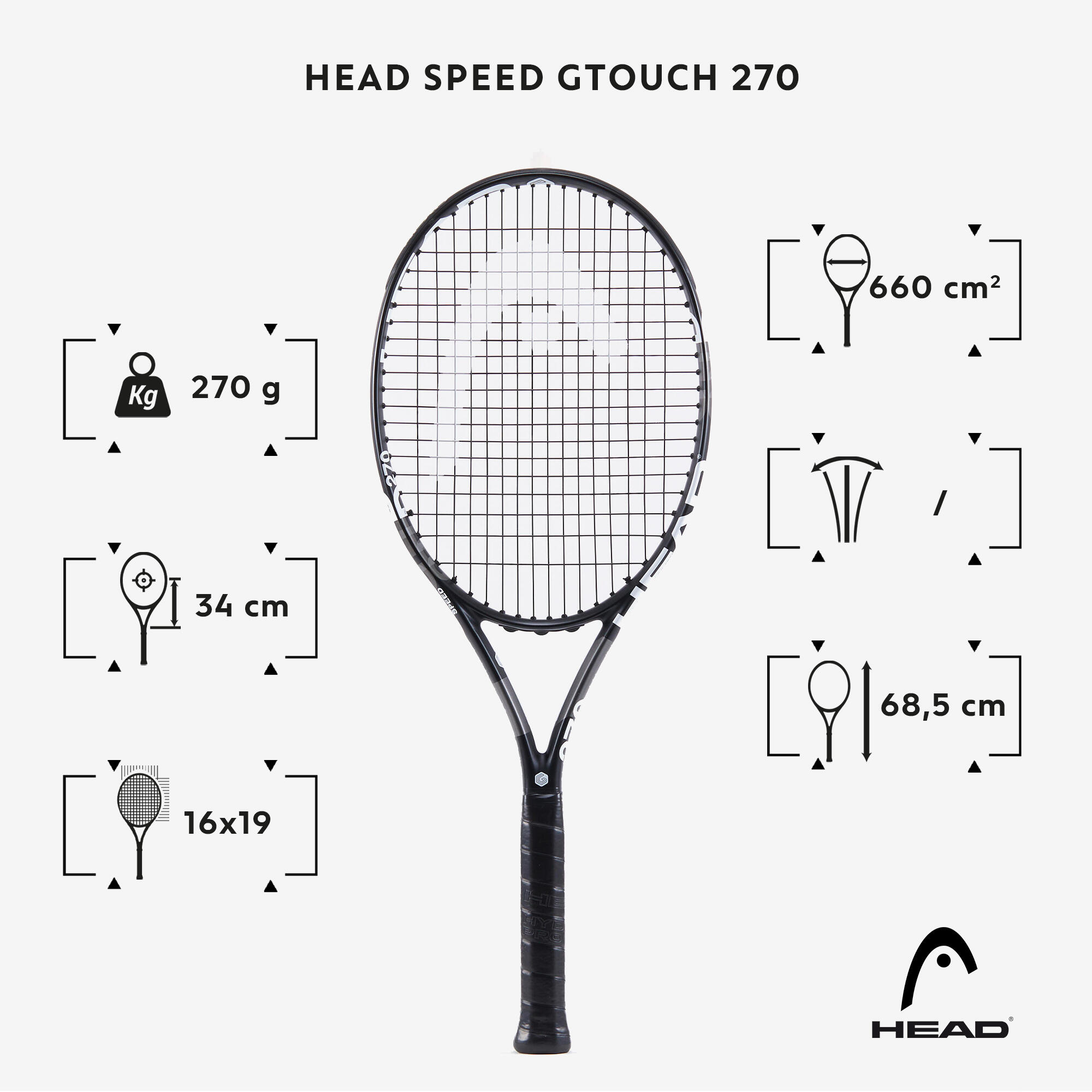 Raqueta de tenis adulto - Head Speed GTouch negro (270gr) 7/7