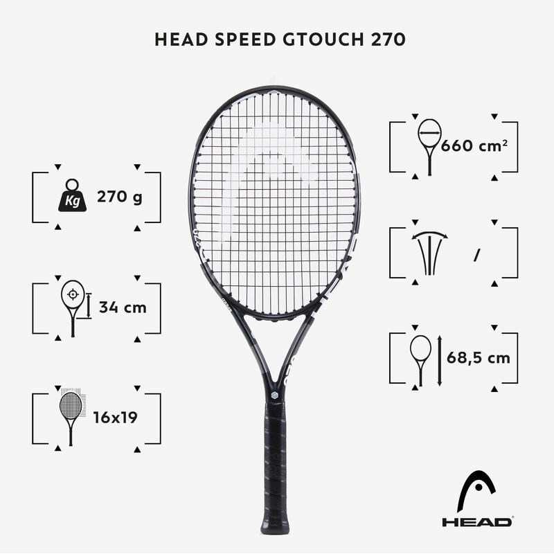 Raqueta de tenis adulto - Head Speed GTouch negro (270gr)