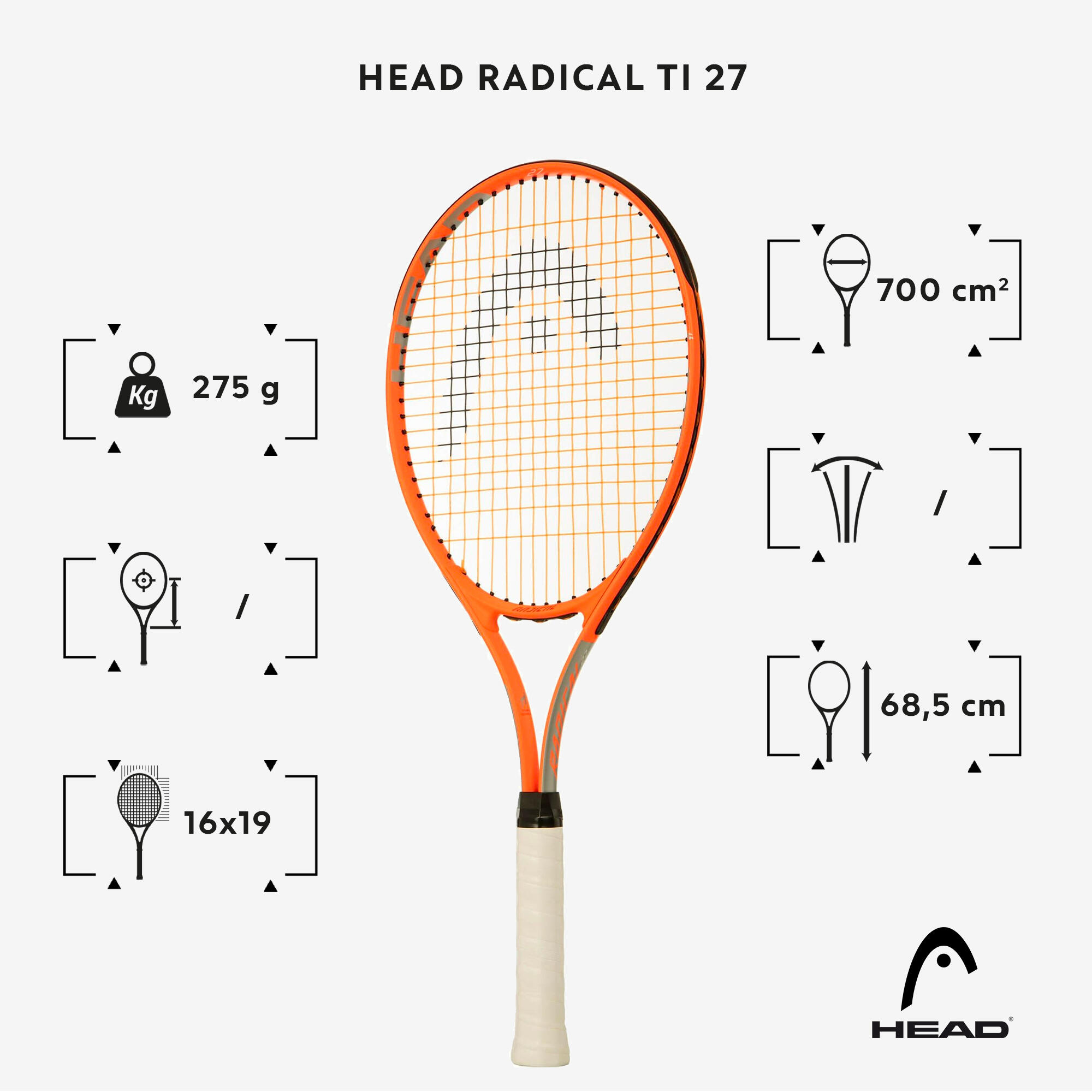 Raqueta de tenis adulto Head Radical Ti 27 275 gr Decathlon