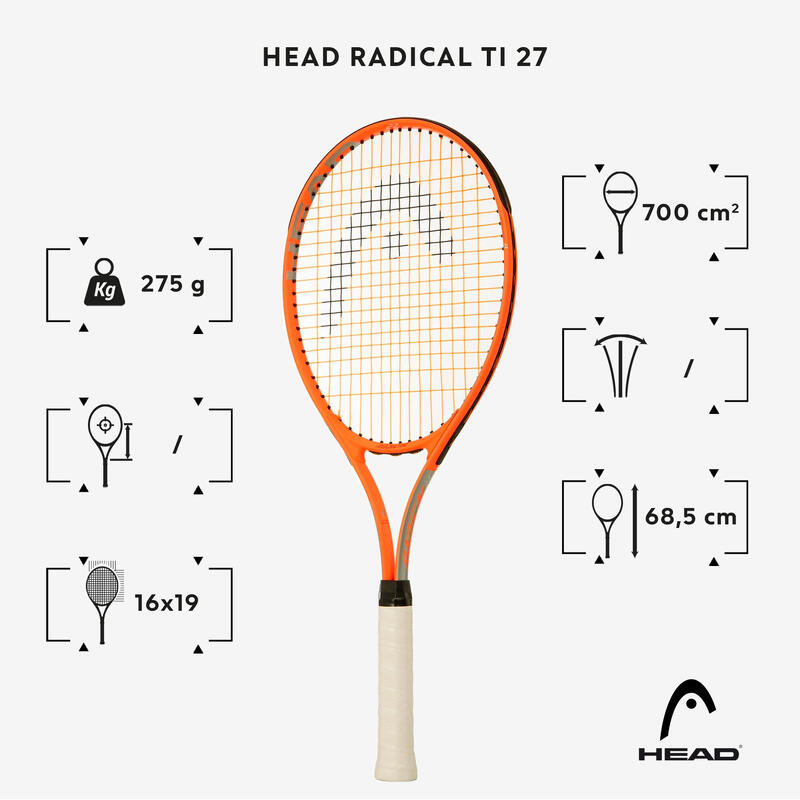 Raqueta de tenis adulto - Head Radical Ti 27 (275 gr)