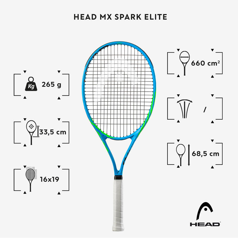 Raquette de tennis adulte - Head MX Spark Elite Bleu