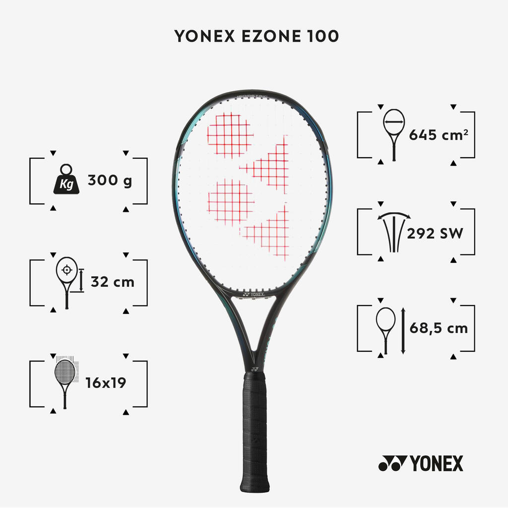 Adult Tennis Racket Ezone 100 300g - Blue