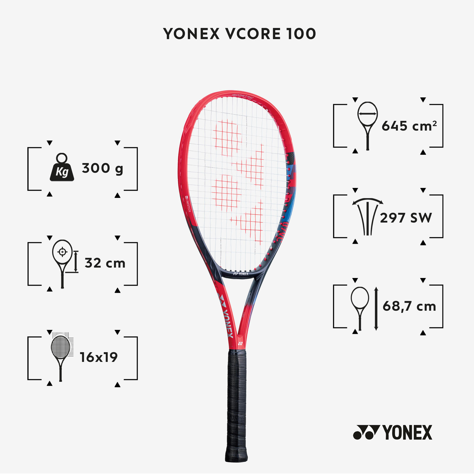 Feln tt tenisz t 300 g Yonex VCore 100 YONEX Decathlon