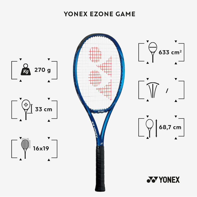 Raquette de tennis adulte - Yonex Ezone Game bleu