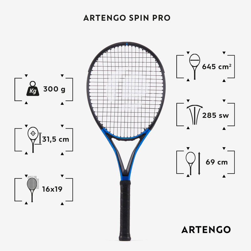 Rachetă Tenis TR930 Spin Pro Negru-Albastru Adulţi 